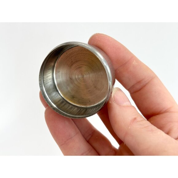 Unity White Enamel Vintage Round Silver Toned Catchall Container | Jewelry Box - Picture 8 of 10